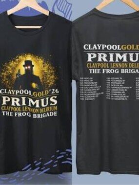 Primus Claypool Gold' 26 Tour Graphic Black T-Shirt